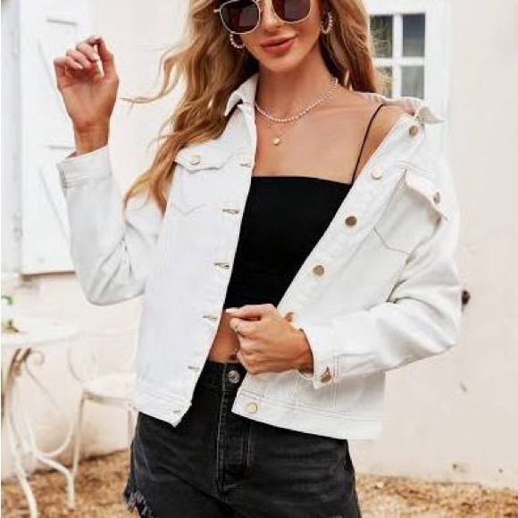Old Navy white jean jacket - Picture 1 of 8